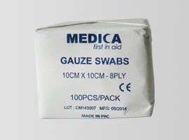MEDICA GAUZE SWAB 10 X 10 8 PLY