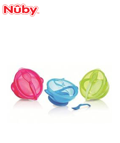 NUBY SUCTION BOWL WITH LID AND SPOON 67699
